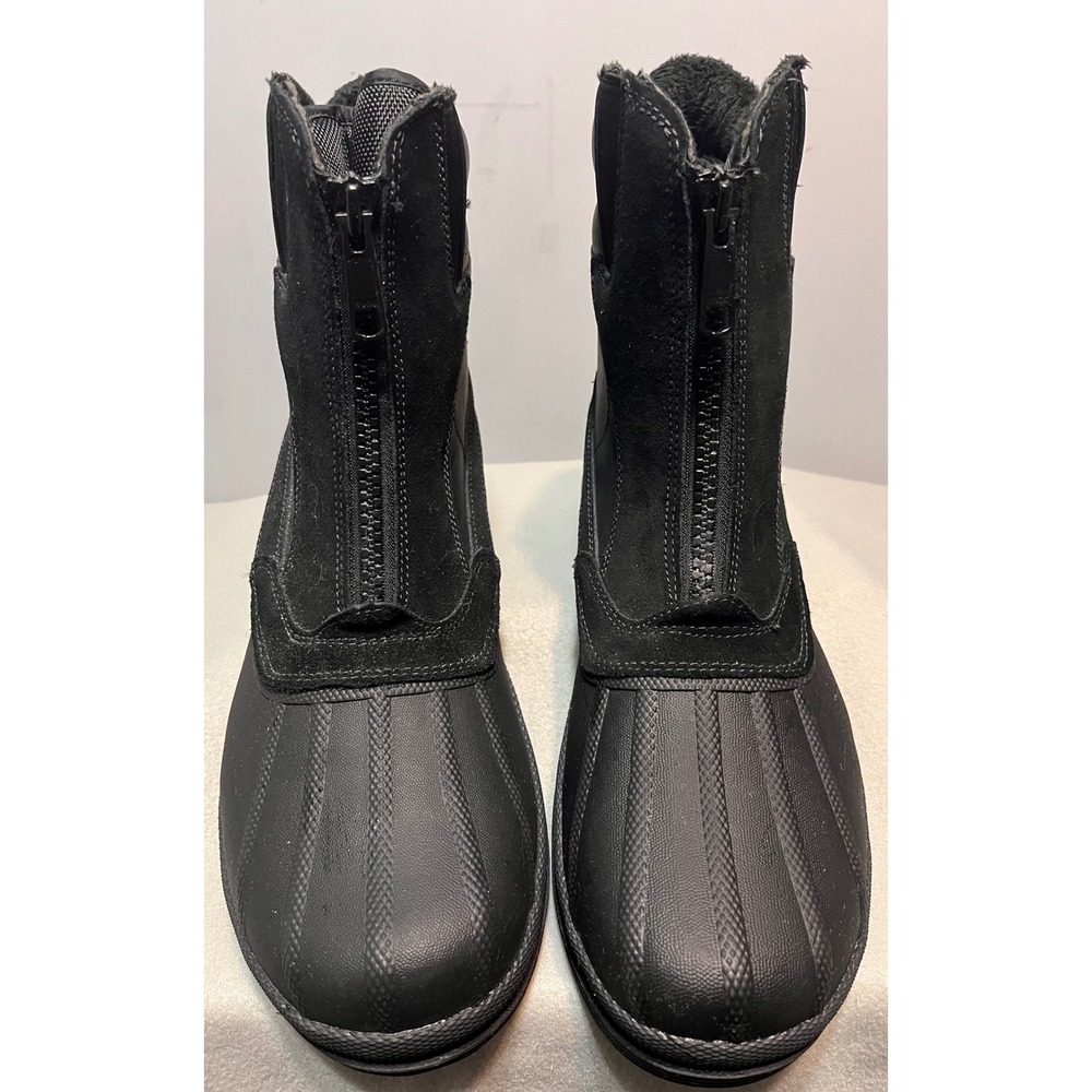 Nortiv8 Mens Waterproof Winter Snow Boots Black Front Zip Faux Fur Lined Sz 15 - Picture 2 of 9
